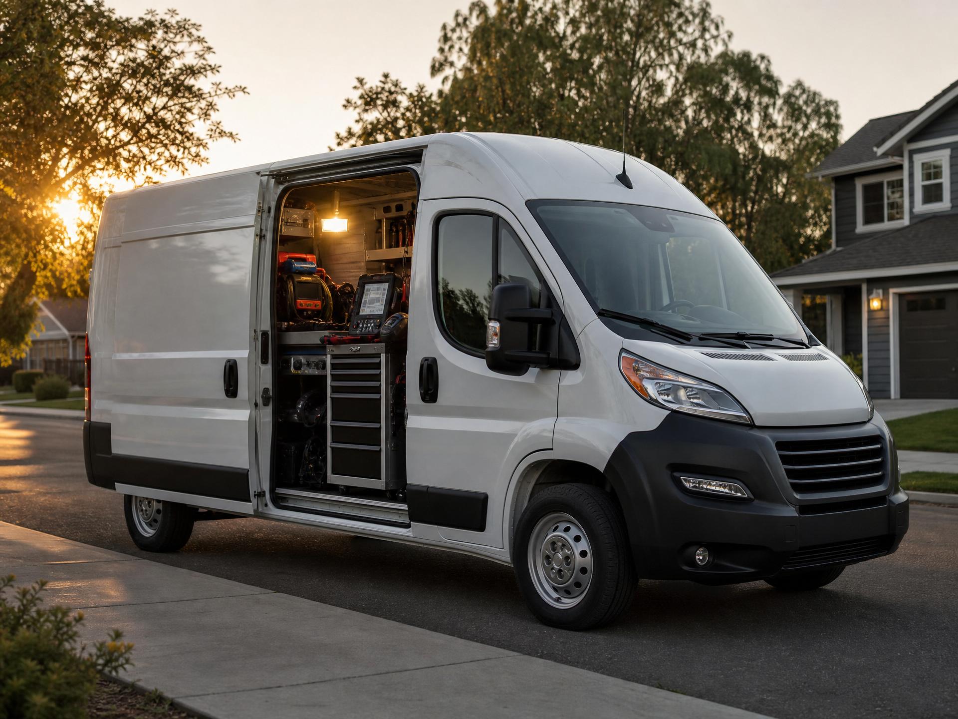 Mobile mechanic service van with tools