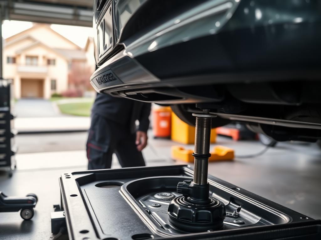 Oil drain pan and oil filter change service